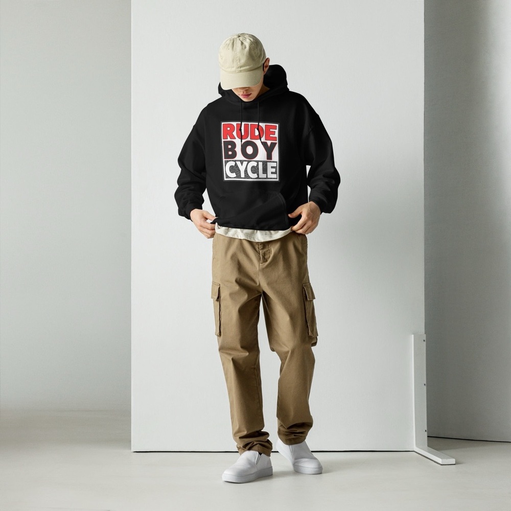 Clear optics 24’ pull over hoodie by Rudeboy Cycles